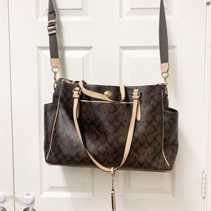 Coach leather diaper bag